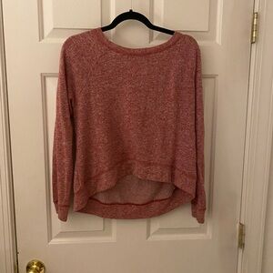 Light red Heathered Long Sleeve Top